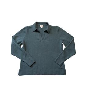 J. CREW Extra Soft, Teal/blue/green Sweater, Size Medium, v-neck, collared